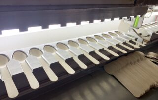 Stamping and forming wooden spoons