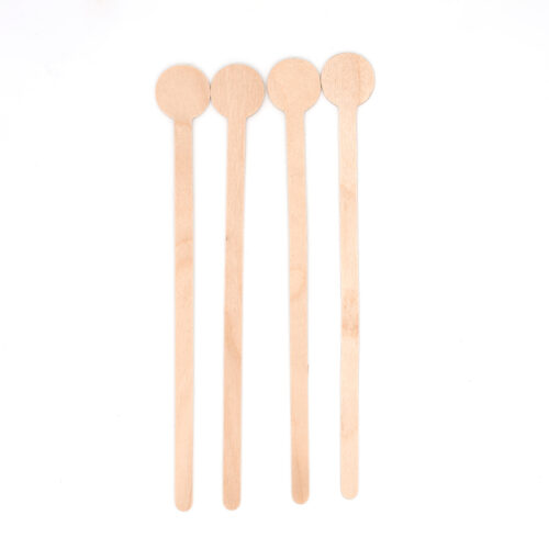 Hot Stamping Custom Logo Round End Birch Wood Coffee Stirrer