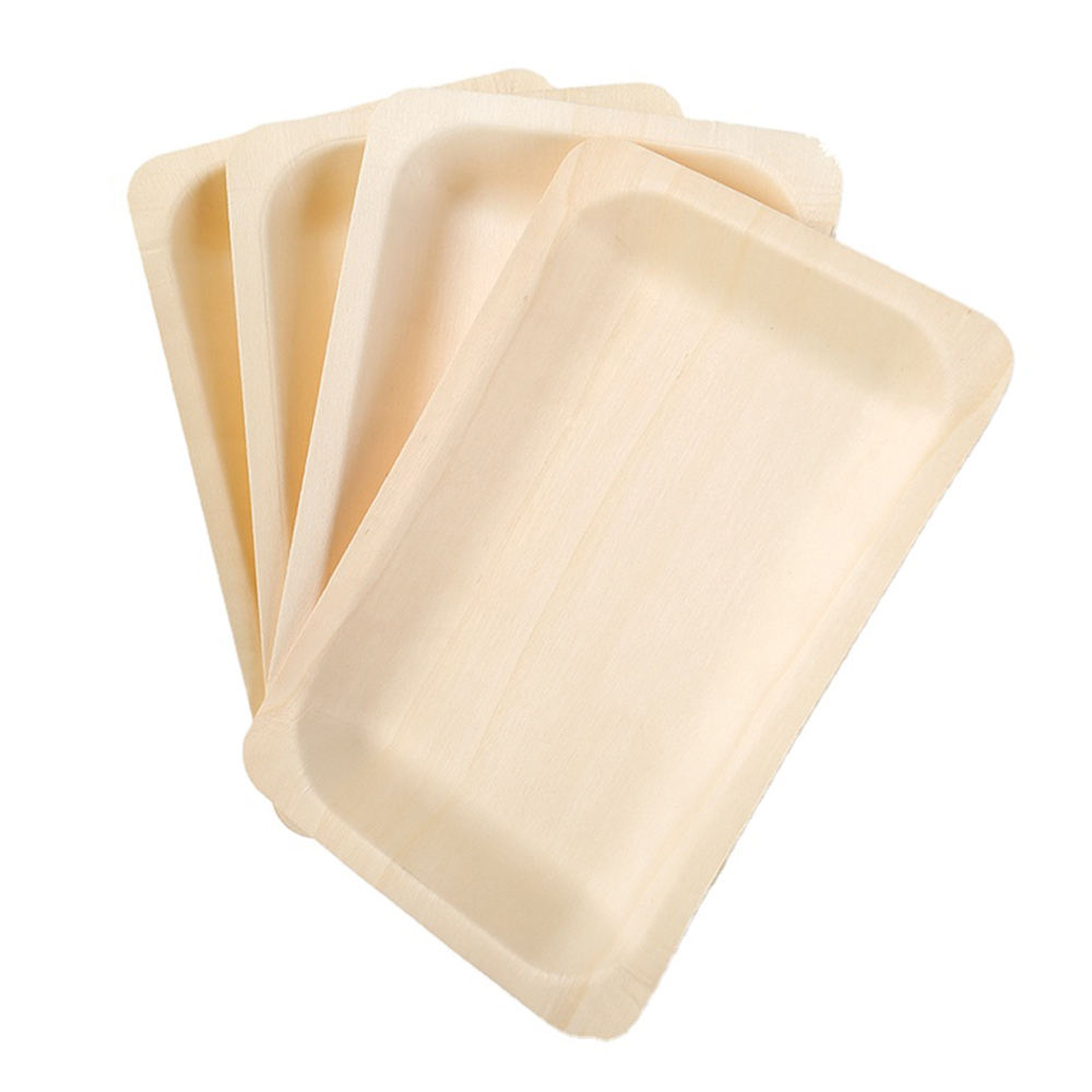disposable wooden square plate