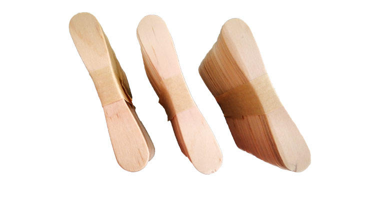 round edge short wooden disposable ice cream spoon