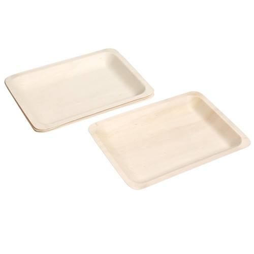 disposable wooden square plate