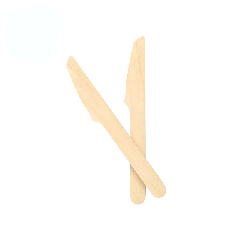 140mm disposable wooden knife fsc® 100% certified birchwood
