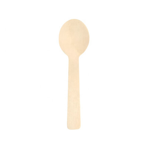 Round Head Disposable Wooden Ice Cream Spoon