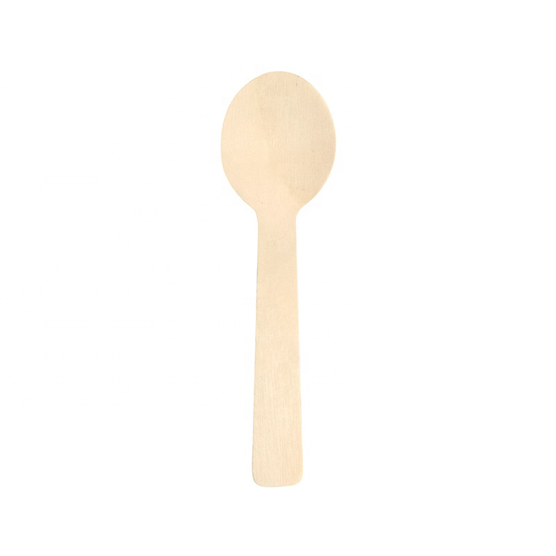 Round head disposable wooden ice cream spoon