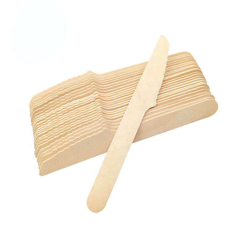 140mm disposable wooden knife fsc® 100% certified birchwood