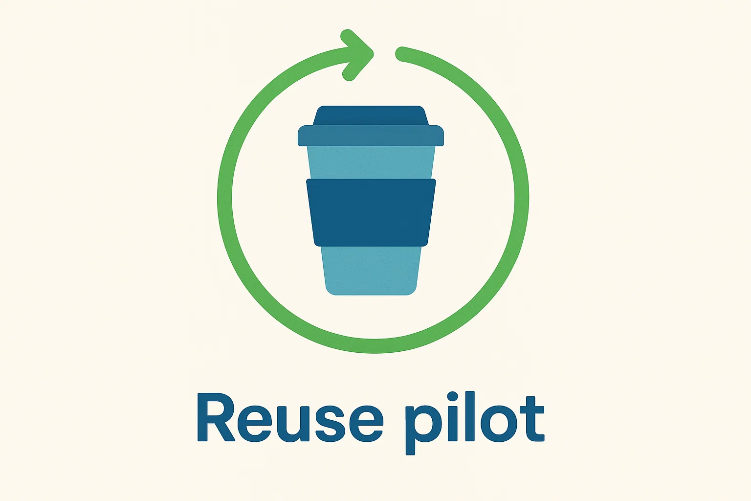 Reuse pilot illustration with circular arrow and product
