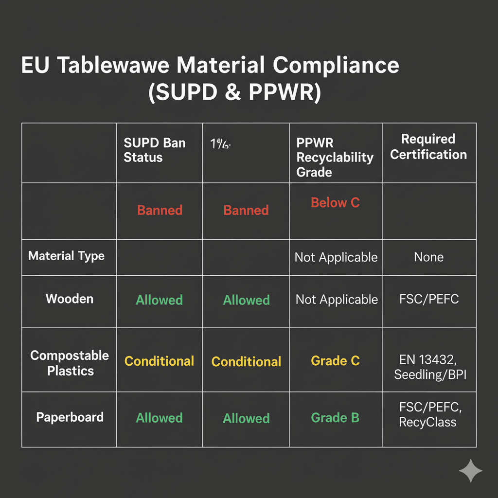 Material-compliance-comparison-for-tableware-under-EU-Single-Use-Plastics-PPWR-Compliance