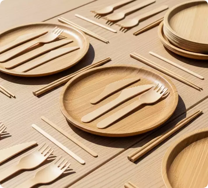 EcoWareTech-premium-disposable-bamboo-and-wooden-tableware-collection-including-cutlery-sets-plates-and-chopsticks-for-B2B-wholesale