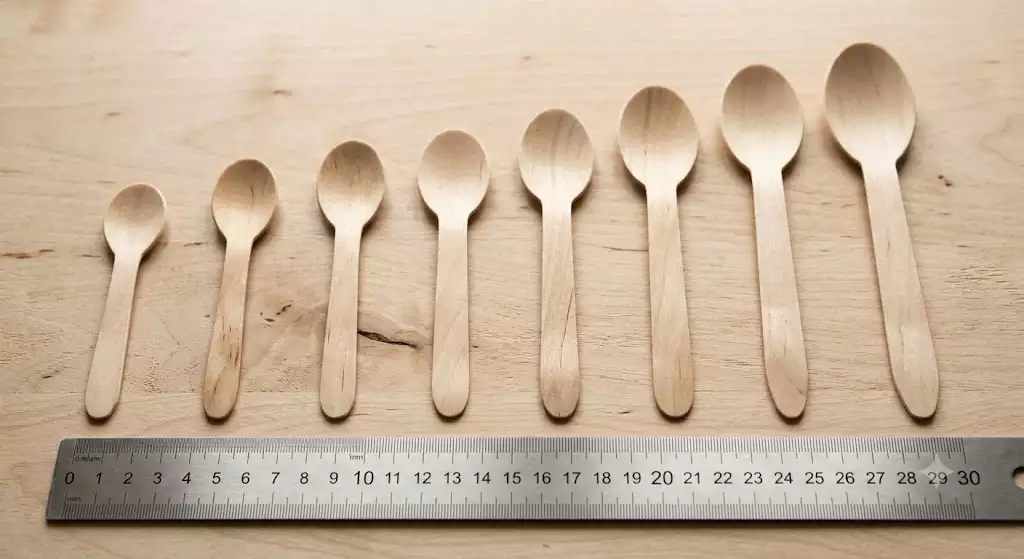 Disposable-wooden-spoons-of-different-sizes-compared