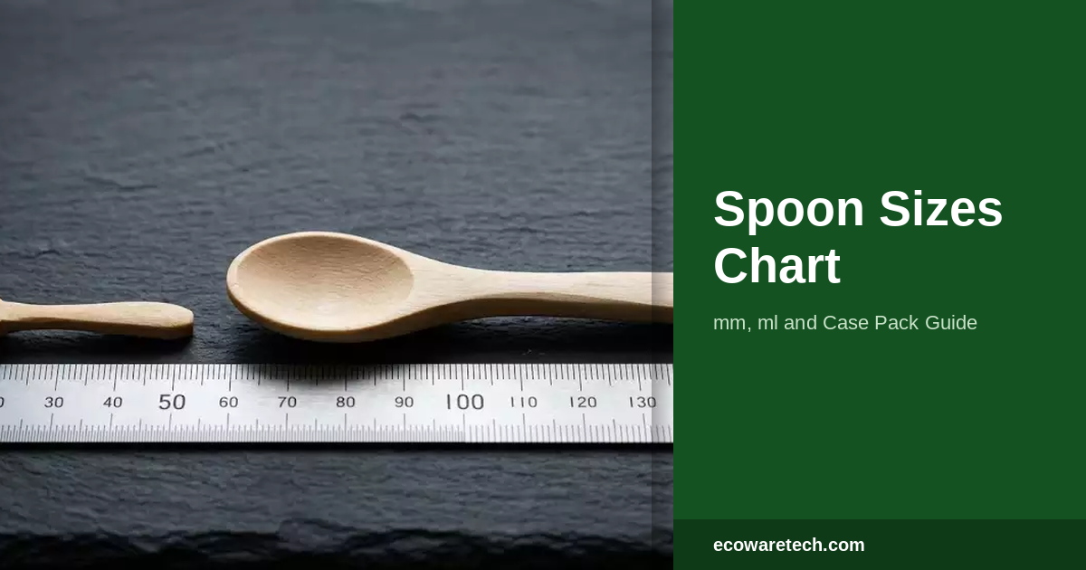 Two disposable wooden spoons of different sizes laid next to a ruler showing mm measurements