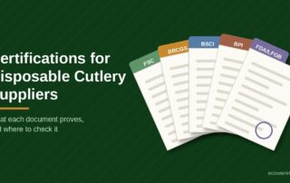 Fanned supplier documents tabbed FSC, BRCGS, BSCI, BPI and FDA/LFGB