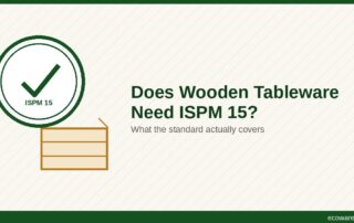 ISPM 15 certification stamp icon next to a wood packaging crate icon